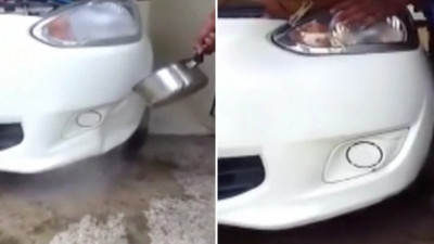 Sıcak Su Ve Sıcak Hava Ile İçe Çöken Tampon Ve Çamurluk Düzeltme.